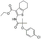 ETHYL 2-(2-(4-CHLOROPHENOXY)-2-METHYLPROPANAMIDO)-4,5,6,7-TETRAHYDROBENZO[B]THIOPHENE-3-CARBOXYLATE 结构式