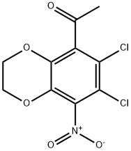 1-(6,7-DICHLORO-8-NITRO-2,3-DIHYDRO-1,4-BENZODIOXIN-5-YL)-1-ETHANONE 结构式