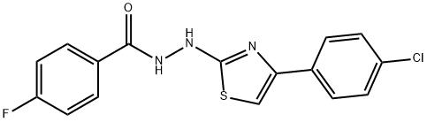 N'-[4-(4-Chlorophenyl)-1,3-thiazol-2-yl]-4-fluorobenzenecarbohydrazide 结构式
