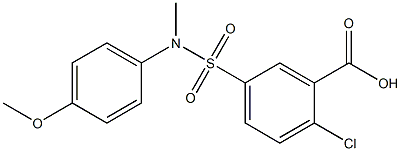 2-氯-5-[(4-甲氧基苯基)(甲基)氨磺酰基]苯甲酸 结构式