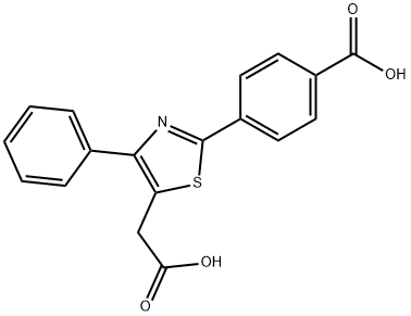 4-[5-(CARBOXYMETHYL)-4-PHENYL-1,3-THIAZOL-2-YL]BENZENECARBOXYLIC ACID 结构式