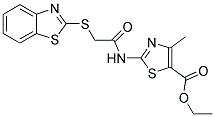 ETHYL 2-([(1,3-BENZOTHIAZOL-2-YLTHIO)ACETYL]AMINO)-4-METHYL-1,3-THIAZOLE-5-CARBOXYLATE 结构式