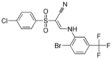 3-((2-Bromo-5-(trifluoromethyl)phenyl)amino)-2-((4-chlorophenyl)sulfonyl)prop-2-enenitrile 结构式