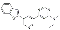 6-[5-(1-Benzothien-2-yl)pyridin-3-yl]-N,N-diethyl-2-methylpyrimidin-4-amine 结构式