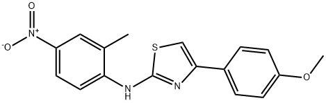 4-(4-甲氧基苯基)-N-(2-甲基-4-硝基苯基)噻唑-2-胺 结构式