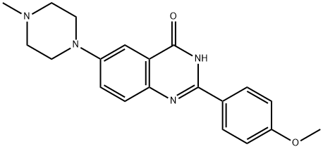 2-(4-甲氧基苯基)-6-(4-甲基哌嗪-1-基)喹唑啉-4(3H)-酮 结构式