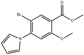 METHYL 5-BROMO-2-METHOXY-4-(1H-PYRROL-1-YL)BENZENECARBOXYLATE 结构式