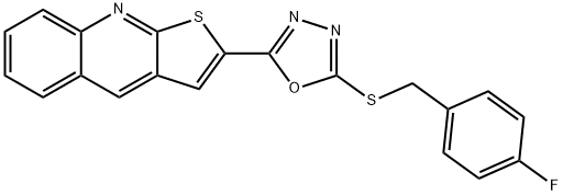 2-(5-[(4-FLUOROBENZYL)SULFANYL]-1,3,4-OXADIAZOL-2-YL)THIENO[2,3-B]QUINOLINE 结构式