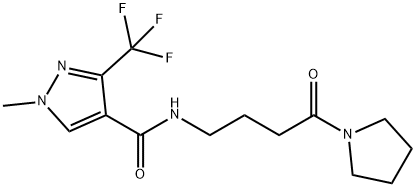 1-Methyl-N-[4-oxo-4-(1-pyrrolidinyl)butyl]-3-(trifluoromethyl)-1H-pyrazole-4-carboxamide 结构式