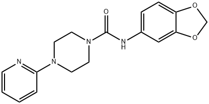 N-(苯并[D][1,3]二氧戊环-5-基)-4-(吡啶-2-基)哌嗪-1-甲酰胺 结构式