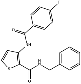 N-BENZYL-3-[(4-FLUOROBENZOYL)AMINO]-2-THIOPHENECARBOXAMIDE 结构式