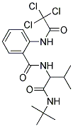 N-{1-[(TERT-BUTYLAMINO)CARBONYL]-2-METHYLPROPYL}-2-[(2,2,2-TRICHLOROACETYL)AMINO]BENZAMIDE 结构式