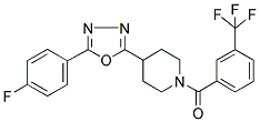4-[5-(4-FLUOROPHENYL)-1,3,4-OXADIAZOL-2-YL]-1-(3-(TRIFLUOROMETHYL)BENZOYL)PIPERIDINE 结构式