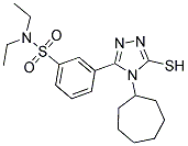 3-(4-CYCLOHEPTYL-5-MERCAPTO-4H-[1,2,4]TRIAZOL-3-YL)-N,N-DIETHYL-BENZENESULFONAMIDE 结构式