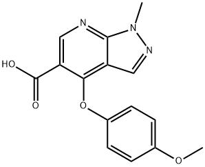 4-(4-METHOXYPHENOXY)-1-METHYL-1H-PYRAZOLO[3,4-B]PYRIDINE-5-CARBOXYLIC ACID 结构式