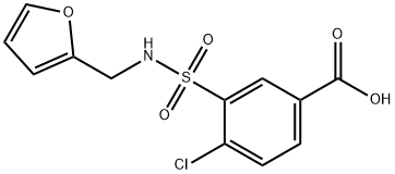 4-氯-3-[(呋喃-2-基甲基)氨磺酰基]苯甲酸 结构式