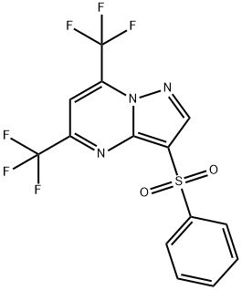 3-(PHENYLSULFONYL)-5,7-BIS(TRIFLUOROMETHYL)PYRAZOLO[1,5-A]PYRIMIDINE 结构式