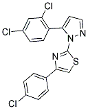 4-(4-CHLOROPHENYL)-2-[5-(2,4-DICHLOROPHENYL)-1H-PYRAZOL-1-YL]-1,3-THIAZOLE 结构式