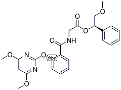 [2-[(4,6-DIMETHOXYPYRIMIDIN-2-YL)OXY]BENZAMIDO]ACETIC ACID, (1R)-2-METHOXY-1-PHENYLETHYL ESTER 结构式