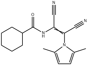 N-[(Z)-1,2-DICYANO-2-(2,5-DIMETHYL-1H-PYRROL-1-YL)ETHENYL]CYCLOHEXANECARBOXAMIDE 结构式