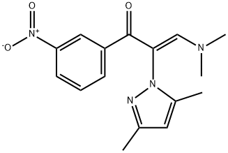 (Z)-3-(DIMETHYLAMINO)-2-(3,5-DIMETHYL-1H-PYRAZOL-1-YL)-1-(3-NITROPHENYL)-2-PROPEN-1-ONE 结构式