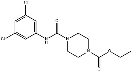 Ethyl 4-(N-(3,5-dichlorophenyl)carbamoyl)piperazinecarboxylate 结构式