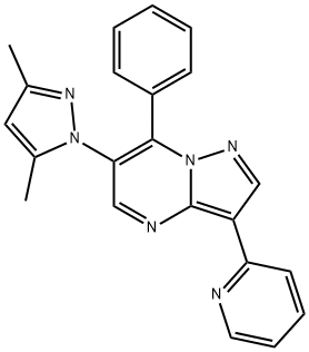 6-(3,5-DIMETHYL-1H-PYRAZOL-1-YL)-7-PHENYL-3-(2-PYRIDINYL)PYRAZOLO[1,5-A]PYRIMIDINE 结构式