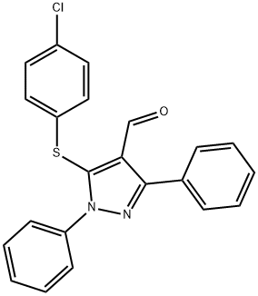 5-[(4-CHLOROPHENYL)SULFANYL]-1,3-DIPHENYL-1H-PYRAZOLE-4-CARBALDEHYDE 结构式