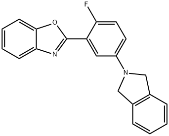 2-[5-(1,3-DIHYDRO-2H-ISOINDOL-2-YL)-2-FLUOROPHENYL]-1,3-BENZOXAZOLE 结构式
