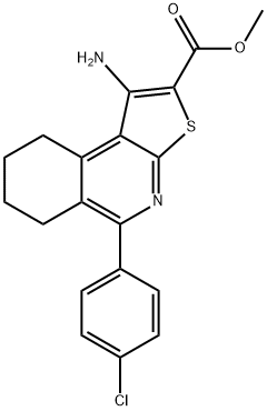 METHYL 1-AMINO-5-(4-CHLOROPHENYL)-6,7,8,9-TETRAHYDROTHIENO[2,3-C]ISOQUINOLINE-2-CARBOXYLATE 结构式