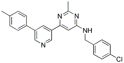 N-(4-CHLOROBENZYL)-2-METHYL-6-[5-(4-METHYLPHENYL)PYRIDIN-3-YL]PYRIMIDIN-4-AMINE 结构式