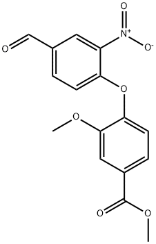 4-(4-甲酰基-2-硝基苯氧基)-3-甲氧基苯甲酸甲酯 结构式