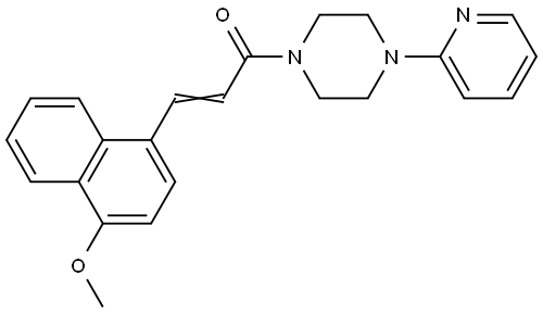 3-(4-Methoxy-1-naphthyl)-1-[4-(2-pyridinyl)piperazino]-2-propen-1-one 结构式