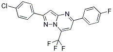 2-(4-CHLOROPHENYL)-5-(4-FLUOROPHENYL)-7-(TRIFLUOROMETHYL)PYRAZOLO[1,5-A]PYRIMIDINE 结构式