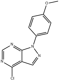 4-氯-1-(4-甲氧基苯基)-1H-吡唑[3,4-D]嘧啶 结构式