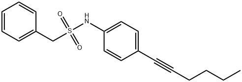 N-[4-(1-HEXYNYL)PHENYL](PHENYL)METHANESULFONAMIDE 结构式