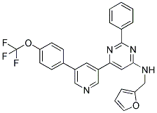 FURAN-2-YLMETHYL-(2-PHENYL-6-[5-(4-TRIFLUOROMETHOXY-PHENYL)-PYRIDIN-3-YL]-PYRIMIDIN-4-YL)-AMINE 结构式