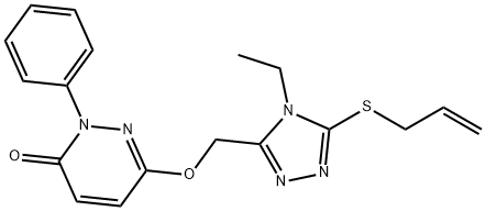 6-([5-(ALLYLSULFANYL)-4-ETHYL-4H-1,2,4-TRIAZOL-3-YL]METHOXY)-2-PHENYL-3(2H)-PYRIDAZINONE 结构式
