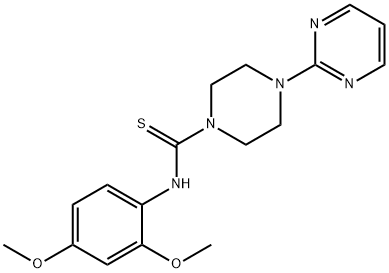 N-(2,4-DIMETHOXYPHENYL)-4-PYRIMIDIN-2-YLPIPERAZINE-1-CARBOTHIOAMIDE 结构式