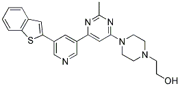 2-(4-[6-(5-BENZO[B]THIOPHEN-2-YL-PYRIDIN-3-YL)-2-METHYL-PYRIMIDIN-4-YL]-PIPERAZIN-1-YL)-ETHANOL 结构式