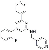 6-(2-FLUOROPHENYL)-2-PYRIDIN-4-YL-N-(PYRIDIN-4-YLMETHYL)PYRIMIDIN-4-AMINE 结构式