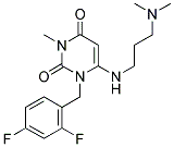 1-(2,4-DIFLUOROBENZYL)-6-([3-(DIMETHYLAMINO)PROPYL]AMINO)-3-METHYLPYRIMIDINE-2,4(1H,3H)-DIONE 结构式