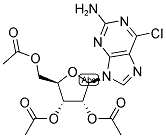 2-AMINO-6-CHLORO-9-(2,3,5-TRI-O-ACETYL-BETA-D-RIBOFURANOSYL)PURINE 结构式