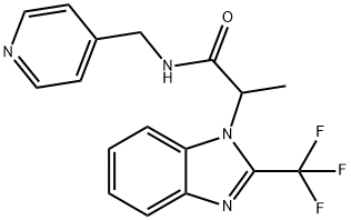 N-(4-PYRIDINYLMETHYL)-2-[2-(TRIFLUOROMETHYL)-1H-1,3-BENZIMIDAZOL-1-YL]PROPANAMIDE 结构式