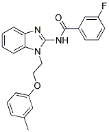 3-FLUORO-N-{1-[2-(3-METHYLPHENOXY)ETHYL]-1H-BENZIMIDAZOL-2-YL}BENZAMIDE 结构式