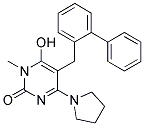 5-(1,1'-BIPHENYL-2-YLMETHYL)-6-HYDROXY-1-METHYL-4-PYRROLIDIN-1-YLPYRIMIDIN-2(1H)-ONE 结构式