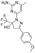 1-(2-AMINO-6-METHYLPYRIMIDIN-4-YL)-3-(4-METHOXYPHENYL)-5-(TRIFLUOROMETHYL)-4,5-DIHYDRO-1H-PYRAZOL-5-OL 结构式