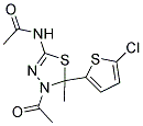 N-[4-ACETYL-5-(5-CHLOROTHIEN-2-YL)-5-METHYL-4,5-DIHYDRO-1,3,4-THIADIAZOL-2-YL]ACETAMIDE 结构式