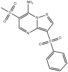 6-(Methylsulfonyl)-3-(phenylsulfonyl)pyrazolo[1,5-a]pyrimidin-7-amine 结构式