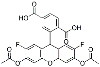 5-(AND-6)-CARBOXY-2',7'-DIFLUORODIHYDROFLUORESCEIN DIACETATE 结构式